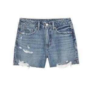 NWT Women's OLD NAVY Cut Off Jean Shorts size 22 MEDIUM BLUE Denim Distressed